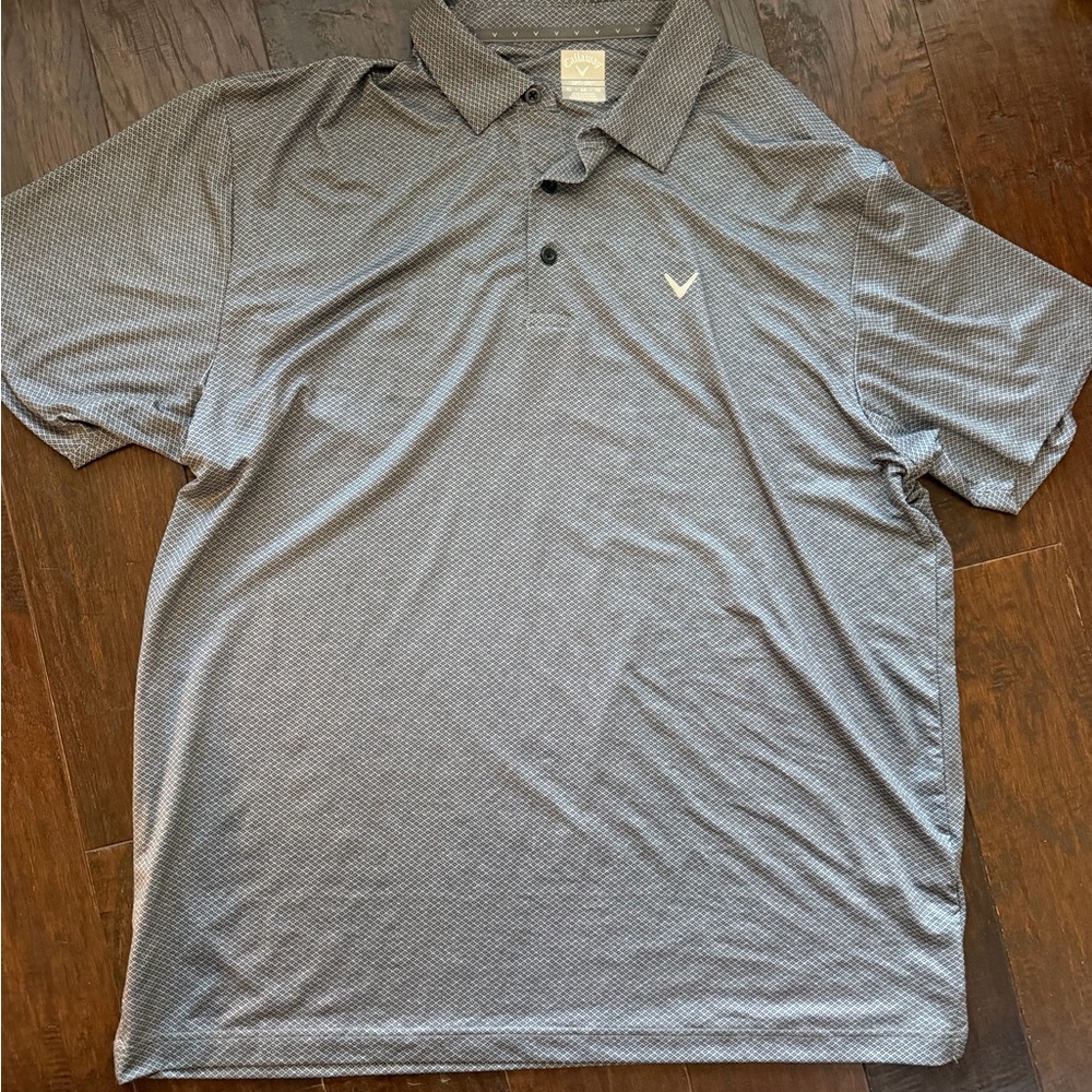 Callaway Light Gray Performance Polo with Subtle Texture